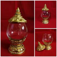 ราคา ผอบ ใส่พระธาตุ งานปิดทอง รุ่นผอบใหญ่ งานปิดทองแก้วบรั่นดี 9 ออนซ์ (5988304788)