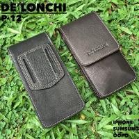 ราคา De’lonchi ซองใส่โทรศัพท์หนังแท้ กระเป๋าเหน็บเข็มขัดหนัง ใส่มือถือ2เครื่อง สอด-ร้อยเข็มขัด หนังแท้100% (22682724287)