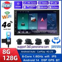 ราคา (พร้อมช่องใส่ซิมการ์ด) เครื่องเล่น Android 7 นิ้ว 8 core 2din 360 ระบบกล้อง Android Head Unit รองรับ EQ/WIFI /Bluetooth/carplay (42052729555)