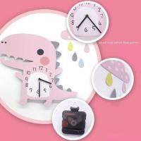 ราคา ห้องเด็กนาฬิกาแขวนไดโนเสาร์ห้องนั่งเล่นเงียบสุดสร้างสรรค์การ์ตูนน่ารักนาฬิกาห้องนอนเด็กสาวนาฬิกา (8415838332)