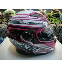 ราคา หมวกกันน็อค RIDER VIPER แว่น 2 ชั้น NO.2 สีชมพู ขาว ดำ Size L (699009799)