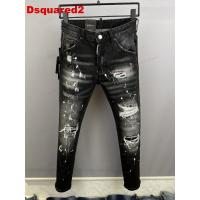 ราคา Dsquared2 กางเกงยีนส์ฮิปฮอปชายยอดนิยม กางเกงขายาวทรงสลิมฟิตขาดสไตล์เรโทร 9859 (41212458141)