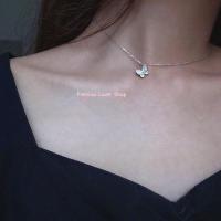 ราคา สร้อยคอจี้ผีเสื้อ สร้อยคอเงินแท้ สร้อยเงิน สร้อยคอผีเสื้อ สร้อยคอคริสตัล สร้อยเงินแท้925 สร้อยสำหรับผู้หญิง (21312651628)