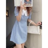 ราคา มินิเดรส ฟ้าลายคอปกขาว (28136293155)