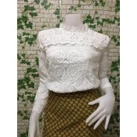 ราคา เสื้อ 2xlเสื้อลูกไม้ อก40-42 #เสื้อลูกไม้สาวอวบ#เสื้อลูกไม่สีขาว#เสื้อลูกไม้แขนยาว#รุ่น4223สีขาวล้วน (8522590934)