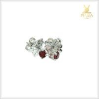 ราคา ต่างหูโกเมน เงินแท้ ชุบทองคำขาว ต่างหูพลอยแท้ (6878041952)