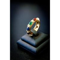 ราคา (R04 ชื่อแบบ "กฤษณา") : แหวนทรงพิรอดประดับพลอยนพเก้า (24038084270)