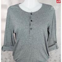 ราคา H&M เสื้อยืดแขนยาวผ้าแห้งไว -สีเทาดำ ไซส์ 39+"ของแท้ (สภาพเหมือนใหม่) (5172014974)