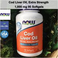 ราคา น้ำมันตับปลา Cod Liver Oil, Extra Strength 1,000 mg 90 Softgels - Now Foods (4608415594)