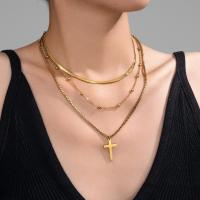 ราคา หลายชั้น18พันทองหรูหราอเนกประสงค์แฟชั่นผู้หญิงสแตนเลสไหปลาร้าโซ่ข้ามจี้สร้อยคออุปกรณ์เครื่องประดับ (27179036873)