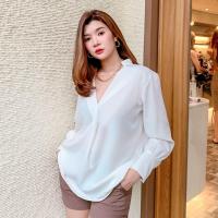ราคา เสื้อคอวีจีน ผ้าไหมอิตาลี Chine V แขนยาว Free size อกได้ถึง 40" ยาว 24" เสื้อเชิ๊ตผู้หญิง Halffle Moon (3557269241)