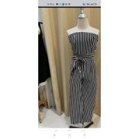 ราคา จั้มสูทเกาะอกขายาวสีดำลายทาง (12750036502)