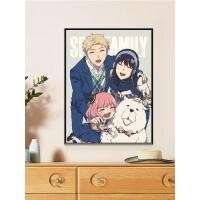 ราคา Spy play house ภาพครอบครัวภาพวาดสีน้ำมันดิจิตอล diy สีอะคริลิคภาพวาดสีน้ำมันทำด้วยมือคลายซิปภาพวาด (25833014762)