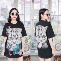 ราคา มินิเดรส ลายแมว (Size สาวอวบ) (7872144688)