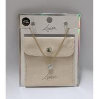 ราคา สร้อยคอสีทองจี้เพชร+ต่างหู แบรนด์Lovisa (28110336916)