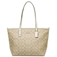 ราคา #ส่งฟรี EMS‼️ ของแท้ % COACH F36876 CITY ZIP TOTE IN SIGNATURE (1139962399)