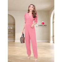 ราคา JL13จั้มสูทขายาว ไขว้หน้า ผ้ายืดทั้งตัว มีไซส์สาวอวบ (S33-35", M/L36-40, L/XL40-44”) ชุดผู้หญิง ชุดสาวอวบ (24360409801)