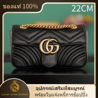 ราคา ซื้อจากฝรั่งเศส มีใบเสร็จGucci สีดำ กระเป๋าGG MARMONT SMALL SHOULDER BAG การรับประกันสองปี ของแท้ (26127614333)