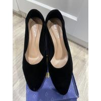 ราคา รองเท้าส้นสูงสีดำ รองเท้าส้นสูงกำมะหยี่ (22437679852)