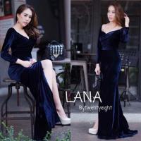 ราคา เดรสราตรีเเขนยาว คอวีกว้าง ผ้ากำมะหยี่ เเถมฟองน้ำเสริมอกในตัว งานผ่าหน้า ทรงสวยหรู ของใหม่ค่ะ (1249320856)
