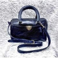 ราคา กระเป๋าหนังแท้100%สีดำทรงหมอนถือครอสบอดี้แบรนด์ungaro(รหัส ดอกไม้463) (41605212047)