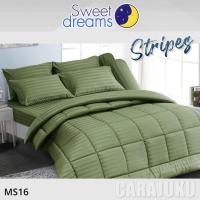 ราคา SWEET DREAMS Stripe ชุดผ้าปูที่นอน สวีทดรีมส์ ลายริ้ว สีเขียว Green Stripe MS16 (21579418814)