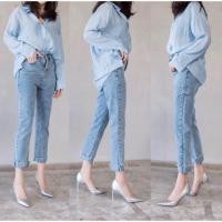 ราคา กางเกงยีนส์ X2 เอวสูง Classic ป้ายงานเกาหลีx2 โล๊ะ ไม่เคยใส่ (1243245790)