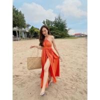 ราคา มือ2 (ใส่ครั้งเดียว)ชุดเดรสยาวสุดแซ่บ มีเชือกคล้องคอ งานปังชุดไปทะเล (14638473056)