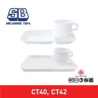 ราคา SB Melamine ชุดอาหารว่าง เบรค ถาดเมลามีน แก้วกาแฟเมลามีน ถาดขนมจัดเบรก เมลามีน (4871411732)
