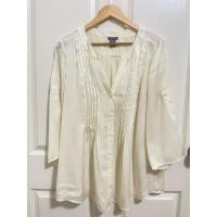 ราคา -ANN TAYLOR เสื้อเชิ้ตแขนยาวคอวีสีขาวงาช้างผ้าซาติน (อก44ยาว31วงแขน20แขนยาว18) (26284406100)