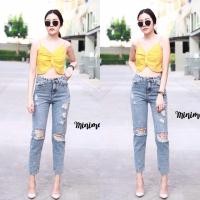 ราคา Minimal style กางเกงยีนส์ทรงบอย (2303913077)