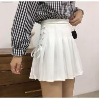 ราคา ☒☈khawzzกระโปรงเทนนิสสีล้วนผูกริบบิ้น (13968409347)