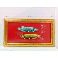 ราคา ภาพมงคล กรอบมงคล ปลามังกรเงินทอง ขนาดใหญ่กว้าง 34 ซ.ม ยาว 62 ซ.ม พร้อมกรอบไม้โพลีสีทอง กรอบรูปมงคล ปลามังกรเงินทอง (11655744389)