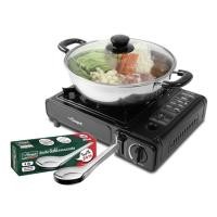 ราคา ชุดเตาแก๊สปิกนิกพร้อมหม้อชาบูฝาแก้ว ขนาด26cm. ตรา Seagull (4760797640)