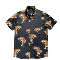 ราคา Wrap Around เสื้อเชิ๊ต ผ้าเรยอน ลายเสือโคร่ง ทรงฮาวาย สีดำ (19015991960)