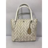 ราคา กระเป๋ามือสอง ของแท้ Coach F27350 Peyton Dream Zip Top Tote ลาย C สีขาว-เทา ขนาด 12 นิ้ว พร้อมส่ง (14538638381)