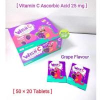 ราคา WISH C [Vitamin C]- วิชซี วิตามินซี รสองุ่น ซอง 20 เม็ด // วิตามินซี (22669388572)
