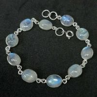 ราคา สร้อยข้อมือ มุกดาหาร ( มูนสโตน Moonstone ) พลอยแท้ ขนาด 8×10 มม. 10 เม็ด ตัวเรือนเงิน 925 ยาว 7.5 นิ้ว (8623055700)