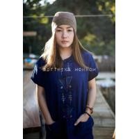 ราคา ม่อฮ่อม เสื้อหม้อห้อมกระดุมจีน คอกลมแขนสั้น ปักดอก (7522469270)