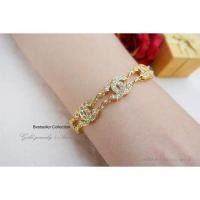 ราคา สร้อยข้อมือฝังเพชร CZ แท้หุ้มทองคำแท้ 5 ไมครอน (2614439190)