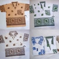 ราคา เสื้อผ้าฝ้ายพิมพ์ลายช้าง คอปก ชาย /เสื้อพื้นเมืองชาย เสื้อผ้าไปวัด (12767081560)