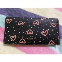 ราคา Coach กระเป๋าตังใบบาง 2 พับ สีดำลายหัวใจ มือ 1 แท้% (8578810406)