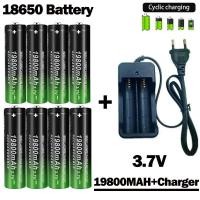 ราคา 18650 Battery 2023NewBestselling 19800mAh+Charger 3.7V 18650Li-ion Batteries Rechargeable Battery for Remote Control Scr (27611448947)