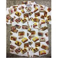 ราคา เสื้อเชิ๊ตสไตล์วินเทจ สีขาว ลายกล่องไม้ขีดไฟ (1326916349)