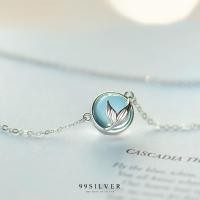 ราคา จี้หางนางเงือก Mermaid Tail ดีไซน์เป็นฟองอากาศในน้ำด้วยหินสีฟ้าอ่อนสวยงาม (P72) (20411923109)