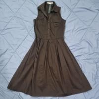 ราคา ZARA เดรสแขนกุดสีน้ำตาลเข้มงานสวยมากงานป้าย (43505531866)