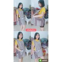 ราคา ผ้ากันเปื้อนผ้าขาวม้า ผ้าฝ้าย ใส่สบาย ยืดด้านข้าง#ผ้าขาวม้าทรงเก๋ๆ ♥️อยากเลือกสี เขียนหมายเหตุนะคะ♥️ G (7558948917)