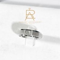 ราคา ♞แหวนเงินแท้ แหวนชาย ฝังเพชร Moissanite 0.3 กะรัต ชุบทองคำขาว ตัวเรือนทำลาย FXXC (29885215143)