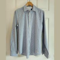 ราคา [มือสอง] Adidas Originals Blue Collection เสื้อเชิ้ตลายทาง ไซส์ S แบรนด์แท้ มีตำหนิ (42412590145)