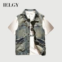 ราคา IELGY เสื้อกั๊กผู้ชายแจ็คเก็ตยีนส์ผู้ชายหลวมฤดูใบไม้ผลิและฤดูใบไม้ร่วงเสื้อกั๊กยีนส์ (26765496930)